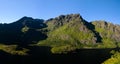 Landscape with Agvatnet lake near A village, Moskenesoya, Lofoten, Norway