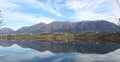 Landscape Albania lake trees awesome sky reflection mountain hills tree ablero park panorama Royalty Free Stock Photo