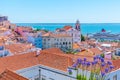 Landscape of Alfama district with Sao Estevao church in Lisbon, Portugal Royalty Free Stock Photo