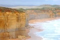 Landscape with cliffs in the mist, Great Ocean Road, Victoria, Australia