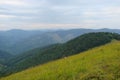 Parascha mountain range near the town of Skole, Lviv region. Ukraine. Landscapes of wild mountain nature in the middle of summer. Royalty Free Stock Photo