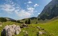 Landscape of the Alpstein and the Saentis which are a subgroup of the Appenzell Alps in Switzerland Royalty Free Stock Photo