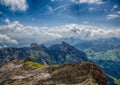 Landscape of the Alpstein and the Saentis which are a subgroup of the Appenzell Alps in Switzerland Royalty Free Stock Photo