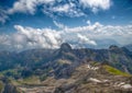 Landscape of the Alpstein and the Saentis which are a subgroup of the Appenzell Alps in Switzerland Royalty Free Stock Photo