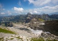 Landscape of the Alpstein and the Saentis which are a subgroup of the Appenzell Alps in Switzerland Royalty Free Stock Photo