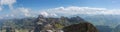 Landscape of the Alpstein and the Saentis which are a subgroup of the Appenzell Alps in Switzerland Royalty Free Stock Photo