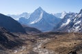 Landscape of Ama Dablam mountain peak, Everest region, Nepal Royalty Free Stock Photo