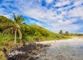 Landscape of Anakena on Easter Island, Chile Royalty Free Stock Photo