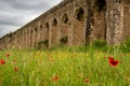 Landscape with ancient aqueduct in Minturno, Italy. Royalty Free Stock Photo