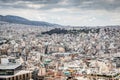 Landscape of ancient city with blue sky and clouds