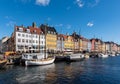 Landscape of the ancient port of Nyhavn in Copenhagen in Denmark Royalty Free Stock Photo