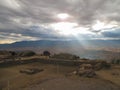 Landscape Ancient ruins on plateau Monte Alban in Mexico Royalty Free Stock Photo