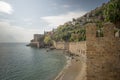 Landscape of ancient shipyard near of Kizil Kule tower Royalty Free Stock Photo