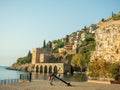 Landscape of ancient shipyard near of Kizil Kule tower. Turkey