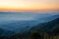 Landscape of Angkhang mountain in the sunrise Royalty Free Stock Photo