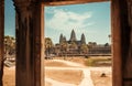 Landscape with Angkor What temple, 12th century Khmer landmark, Cambodia. UNESCO world heritage site