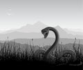 Landscape with angry snake