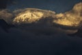 Landscape with Annapurna South peak view from Tadapani during trekking in Himalaya Mountains, Nepal Royalty Free Stock Photo