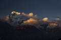 Landscape with Annapurna South peak view from Tadapani during trekking in Himalaya Mountains, Nepal Royalty Free Stock Photo