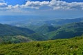 Landscape of the Apuseni mountains from the CurcubÃÆta Mare peak. Royalty Free Stock Photo