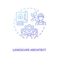 Landscape architect blue gradient concept icon