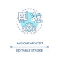 Landscape architect turquoise concept icon