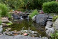 Landscape architecture for summer garden with water feature Royalty Free Stock Photo