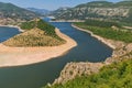 Landscape of Arda River meander and Kardzhali Reservoir, Bulgaria Royalty Free Stock Photo