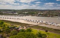 Landscape around of Rochester city include river Kent and yacht club Royalty Free Stock Photo