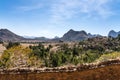 Landscape around the Ruins of the Yeha temple in Yeha, Ethiopia.