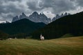 The landscape around Santa Magdalena Village, Dolomites, Italy Royalty Free Stock Photo