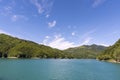 Landscape on the artificial lake of Brugneto in the mountains of Genoa Royalty Free Stock Photo