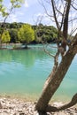 Landscape on the artificial lake of Brugneto in the mountains of Genoa Royalty Free Stock Photo