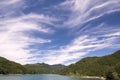 Landscape on the artificial lake of Brugneto in the mountains of Genoa Royalty Free Stock Photo