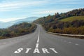 Landscape with asphalt road leading Royalty Free Stock Photo