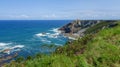 Landscape of the Asturian coast from Cabo Vidio. Spain Royalty Free Stock Photo