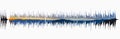 landscape and audio waveform silhouette on a white background