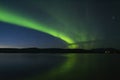 Landscape with Aurora borealis. Northern Sweden