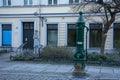 Landscape of awater well in Nikolaiviertel Mitte Berlin Germany