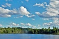 Landscape background of a beautiful forest island in the middle of a lake upper peninsula michigan Royalty Free Stock Photo