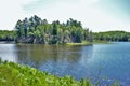 Landscape background of a beautiful forest island in the middle of a lake upper peninsula michigan Royalty Free Stock Photo