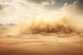 Landscape background of dramatic sand storm in desert Royalty Free Stock Photo