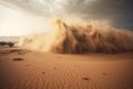 Landscape background of dramatic sand storm in desert Royalty Free Stock Photo