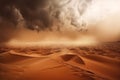 Landscape background of dramatic sand storm in desert Royalty Free Stock Photo