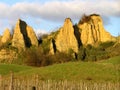 The landscape in the background of Leonardo da Vinci`s Mona Lisa: the Balze of Valdarno, Tuscany Royalty Free Stock Photo