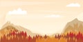 Landscape background with mountain,forest. Vector illustration.