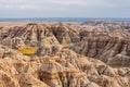 The landscape in Badlands national park in the evening during summer times , South Dakota, United States of America Royalty Free Stock Photo