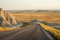 The landscape in Badlands national park in the evening during summer times , South Dakota, United States of America Royalty Free Stock Photo