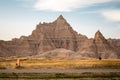 The landscape in Badlands national park in the evening during summer times , South Dakota, United States of America Royalty Free Stock Photo