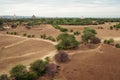 Landscape of Bagan on with pagodas and temples in Myanmar. Royalty Free Stock Photo